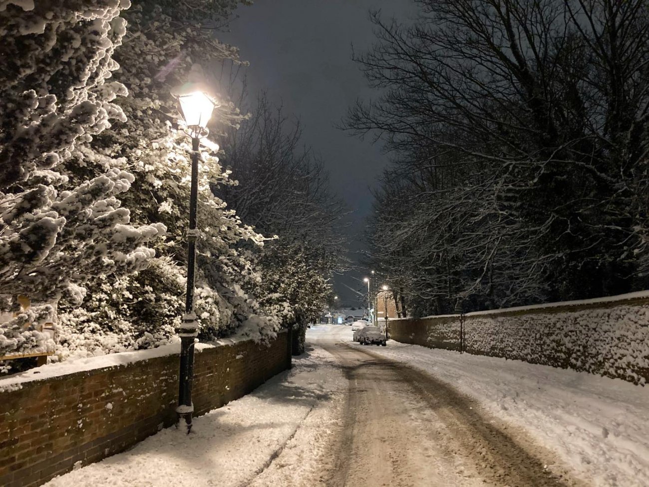 Photograph of Snowy Spondon Nights - Chapel Street looking towards Chapelside