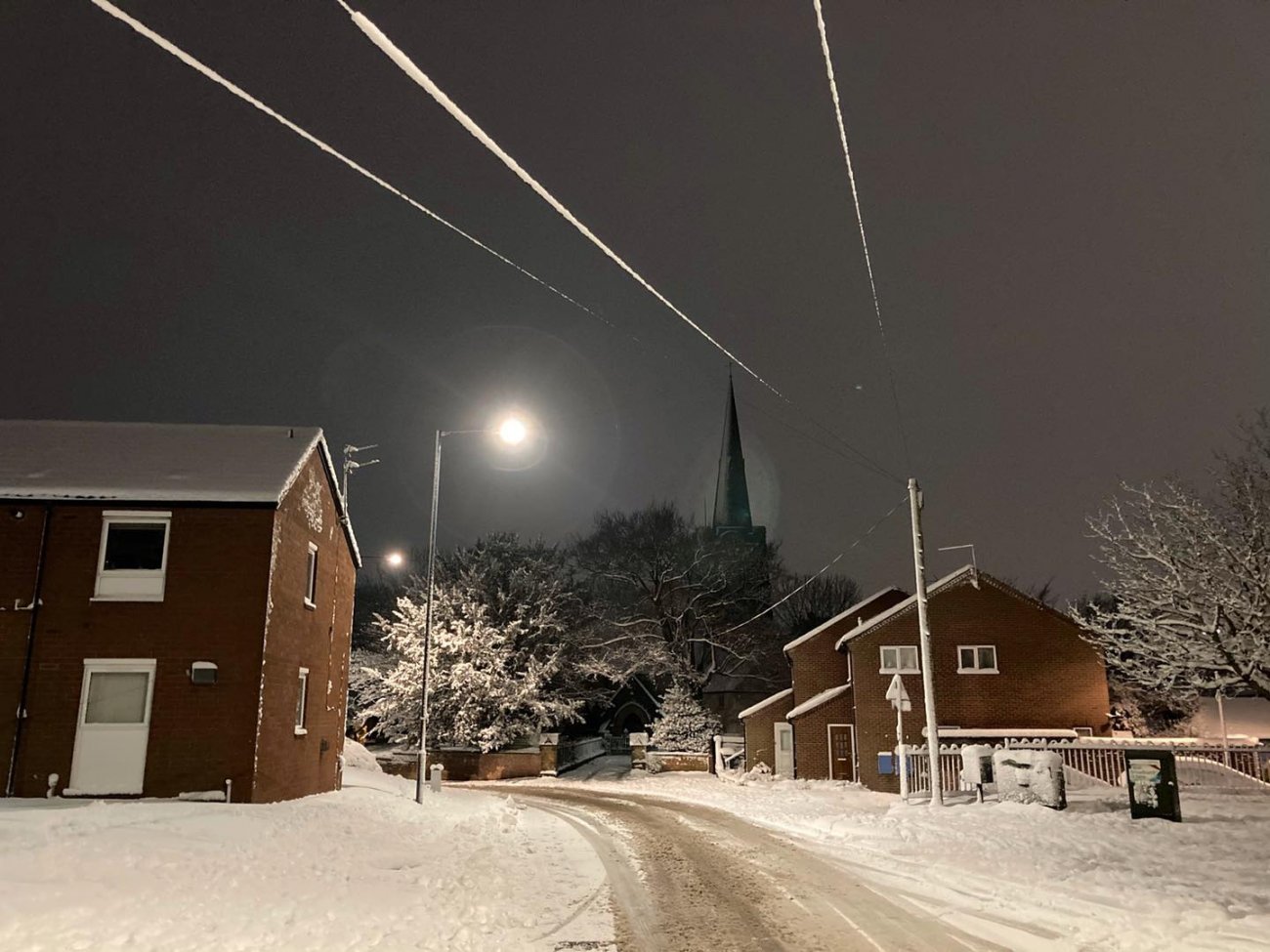 Photograph of Snowy Spondon Nights - Church Street and St Werburgh's