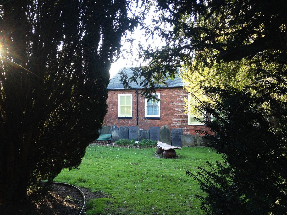 Photograph of Oak leaf bench in the Sensory Garden