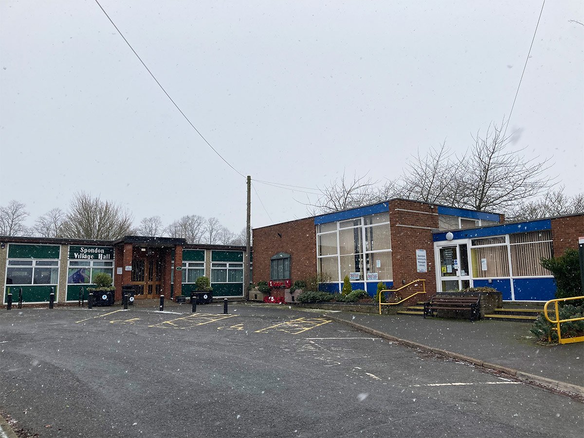 Photograph of Snow flurries at the Village Hall and Library