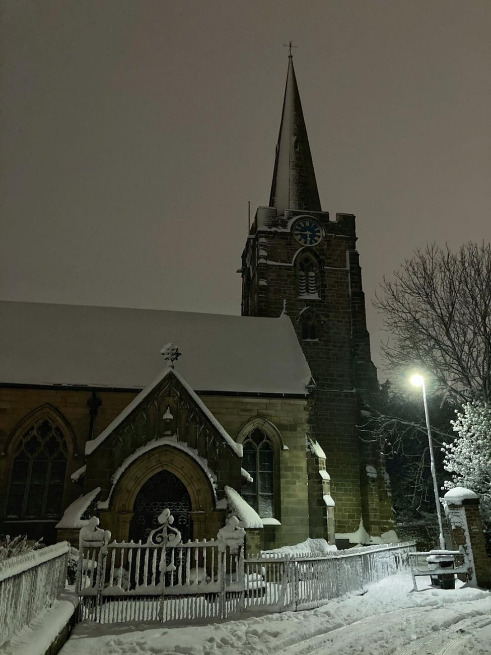Photograph of Snowy Spondon Nights - St Werburgh's Church