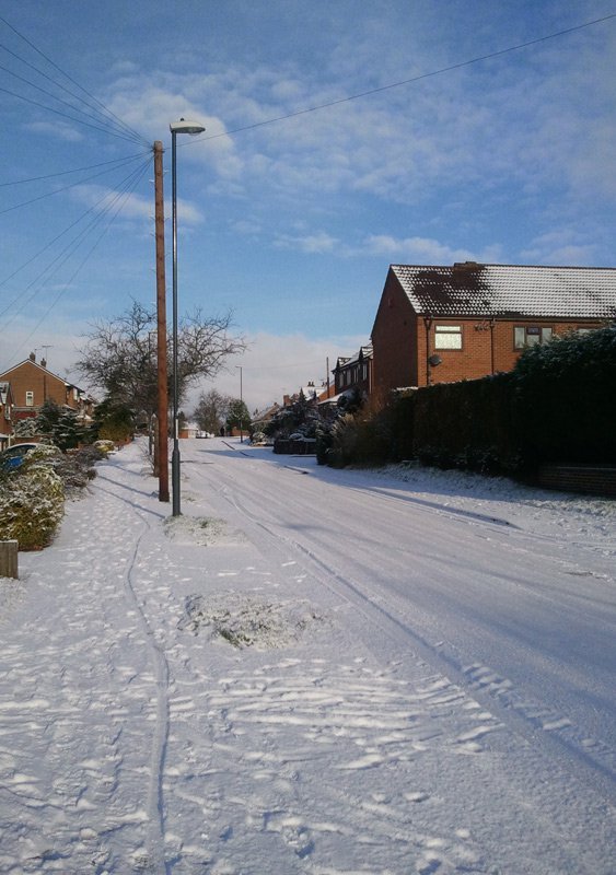 Photograph of Gravel Pit Lane in the Snow